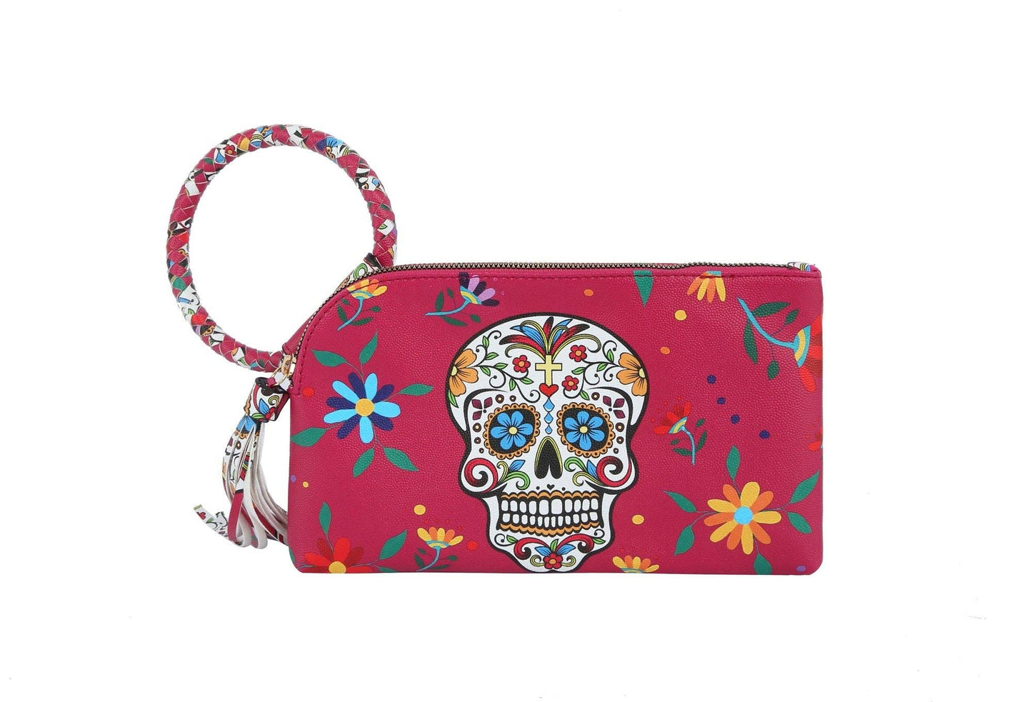 Gabriela Sugar Skull Day of the Dead Tassel Wristlet