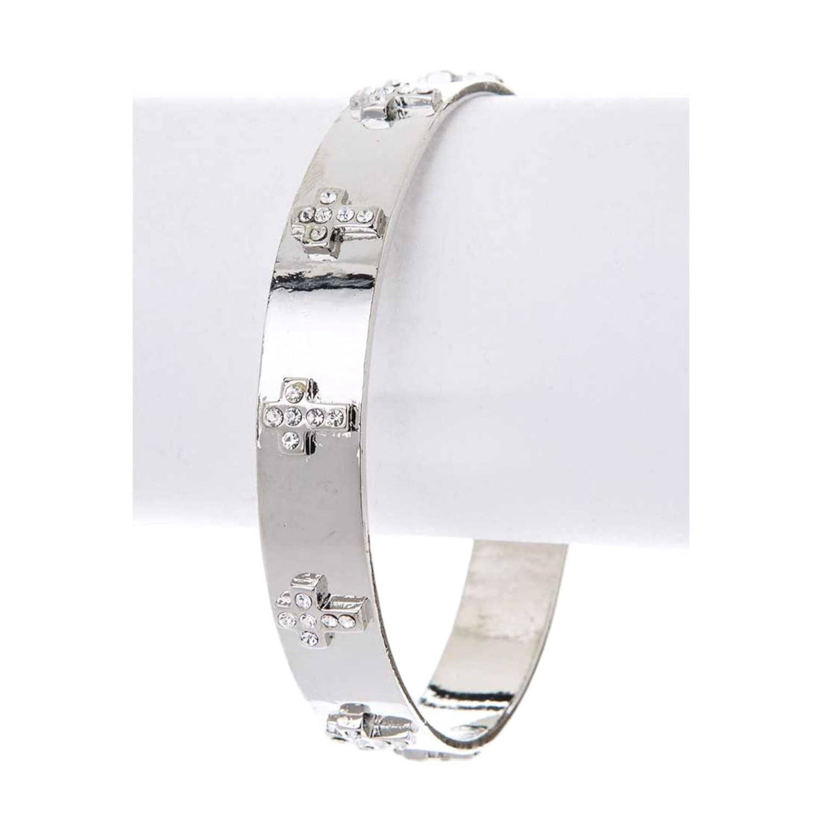 Crystal Cross Embossed Bangle