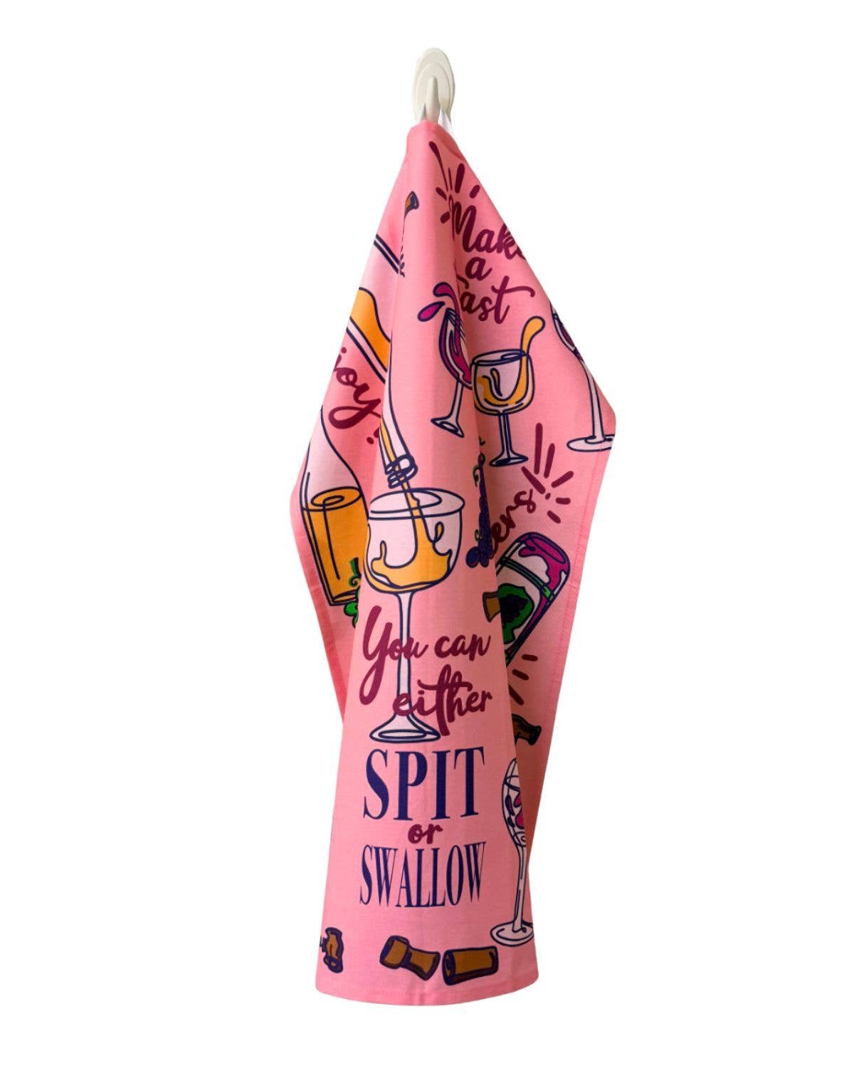 You Can Either Spit or Swallow - Wine Theme Kitchen Towel