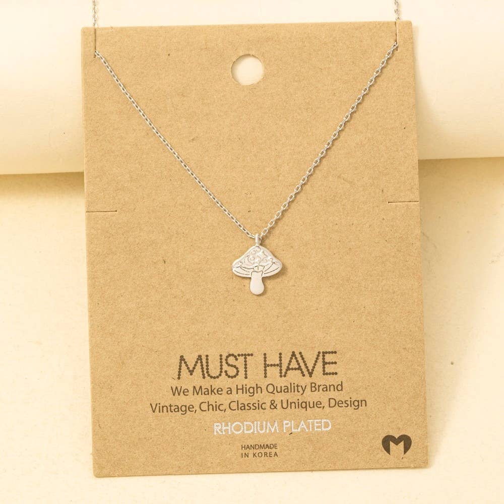 Gold Dipped Mushroom Pendant Necklace