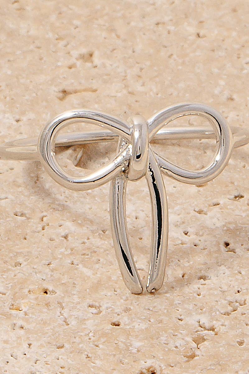 Metallic Ribbon Bow Wire Metallic Band Ring