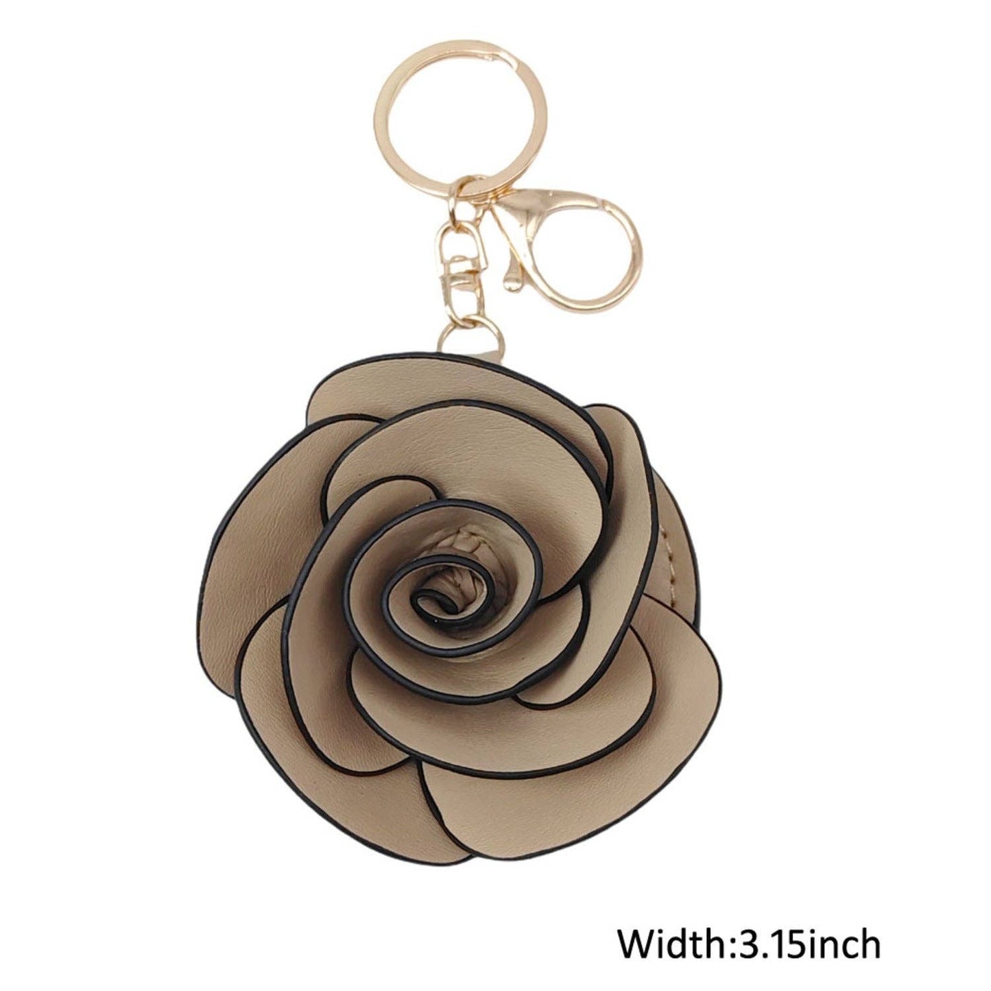 Rose Keyring Tan