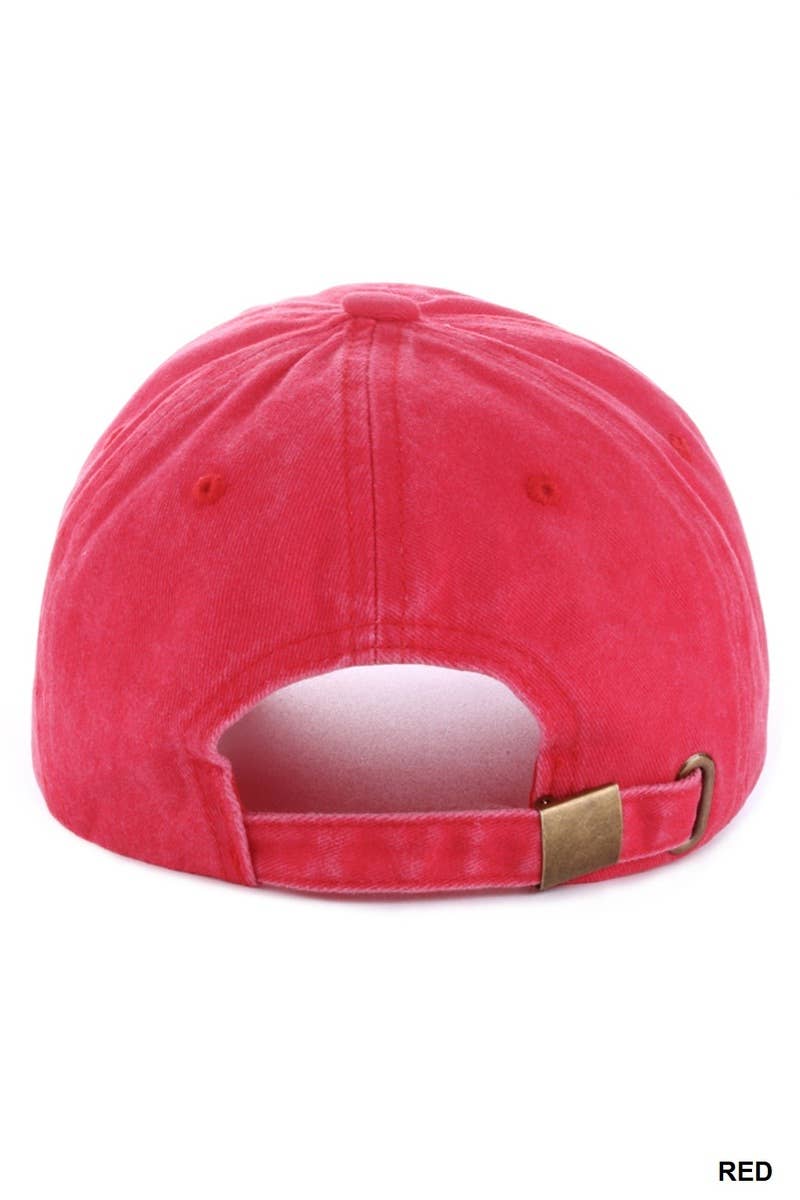 "DALLAS"and "ATLANTA" WASHED EMBROIDERED CITY CAPS HATS