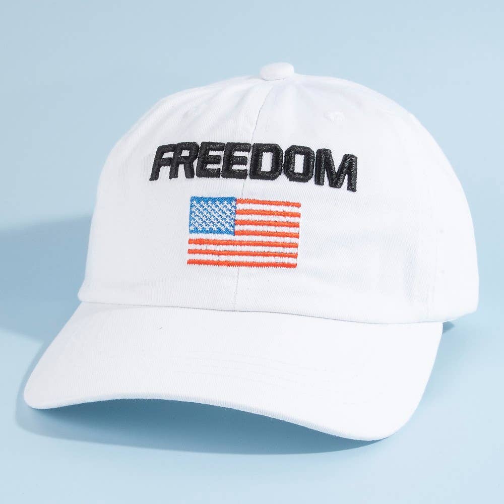 Freedom American Flag Embroidered Baseball Cap