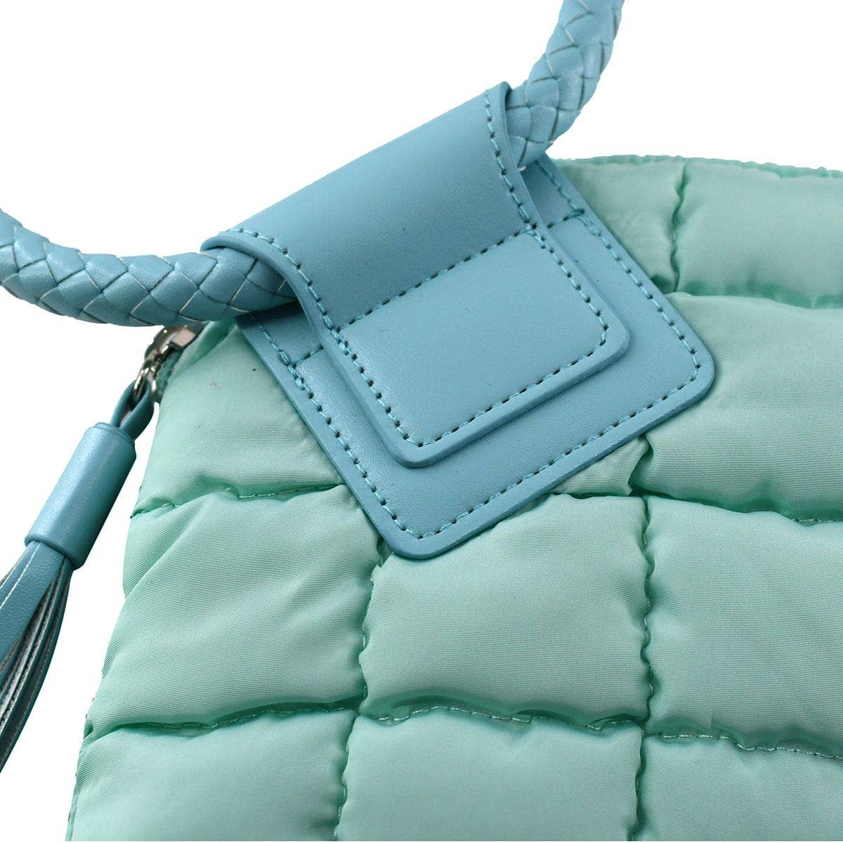 QP204 Quilted Puffer Wristlet/Clutch With Tassel
