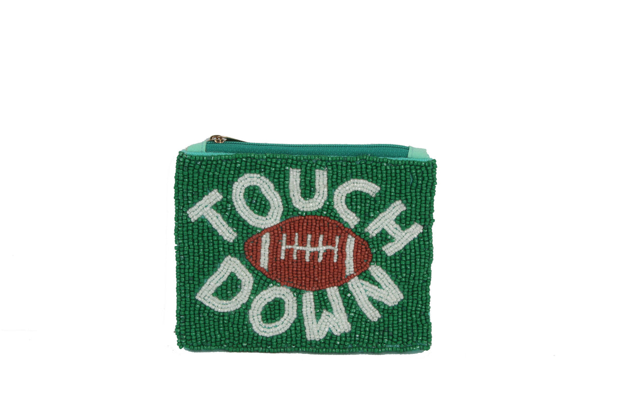 Ladies Fully Beaded Touch Down Theme Coin Purse #5
