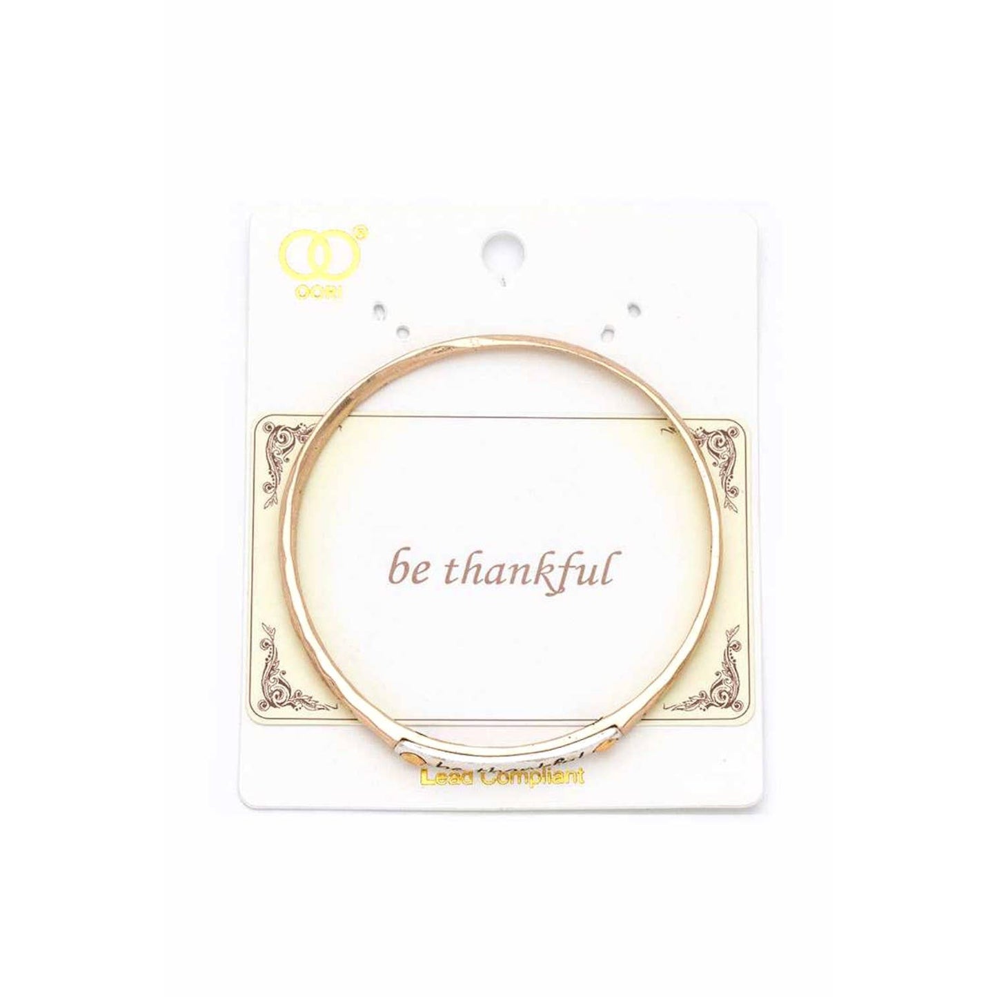 Be Thankful Engraved Message Bangle
