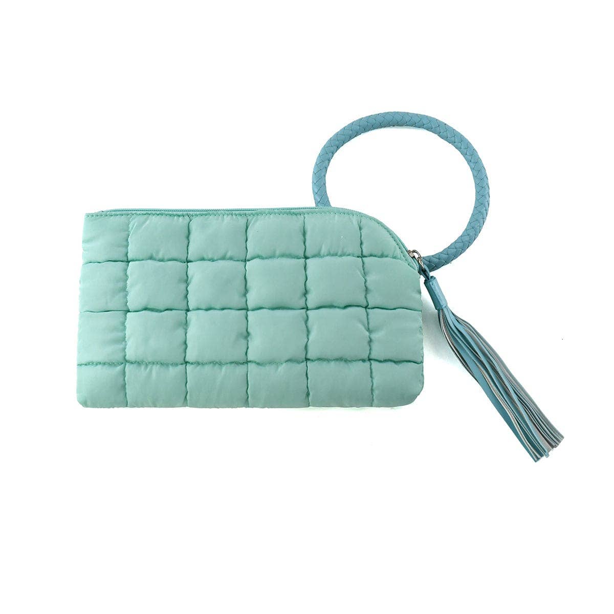 QP204 Quilted Puffer Wristlet/Clutch With Tassel