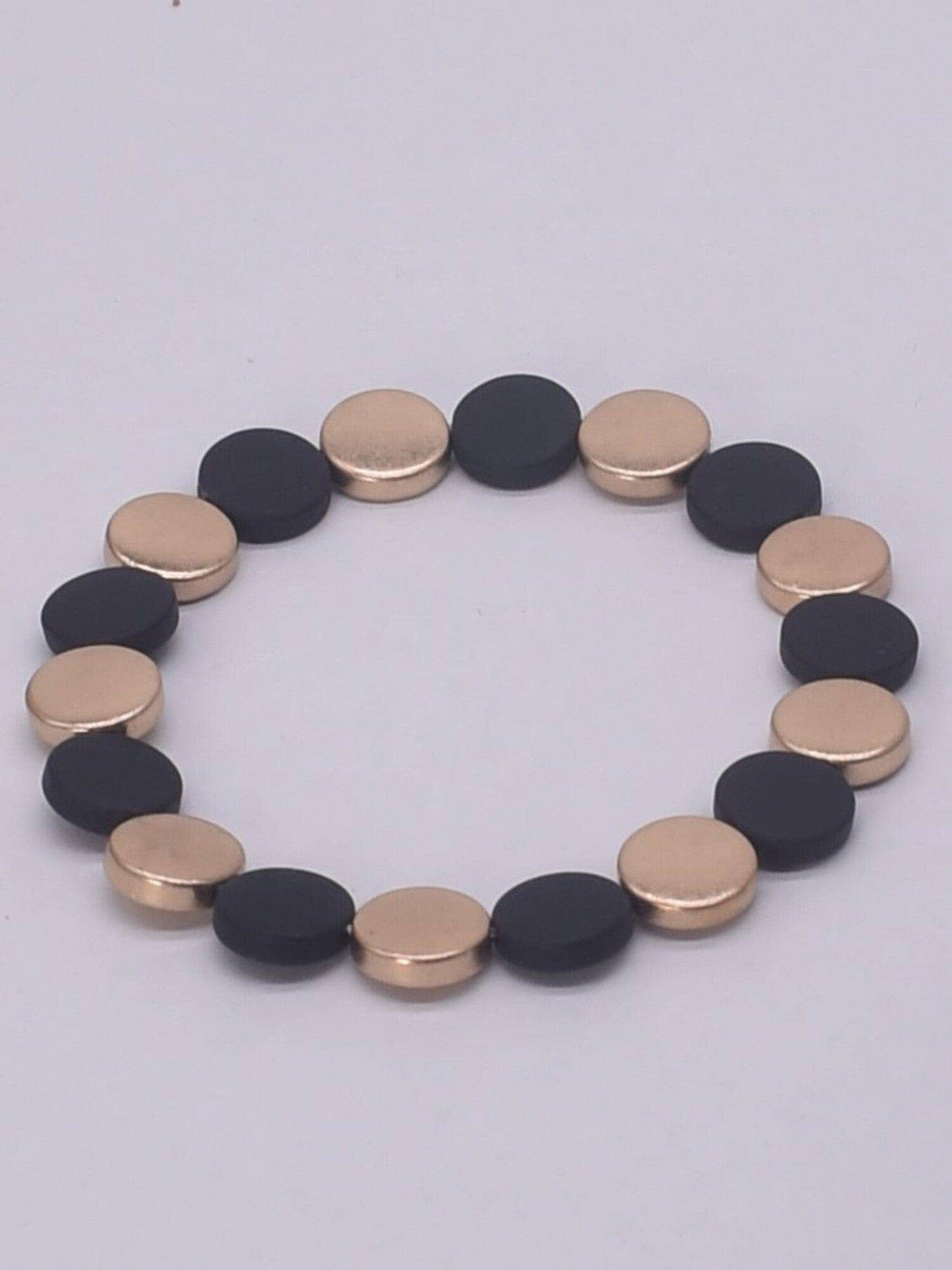 Small Metal Beads Stretch Beaded Bracelet
