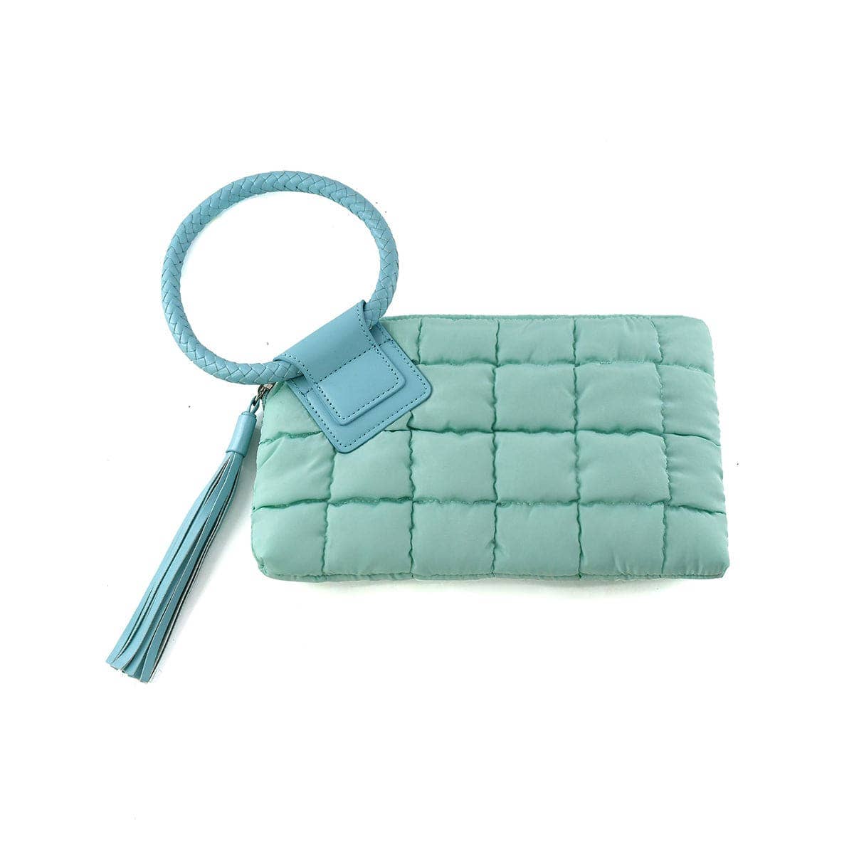 QP204 Quilted Puffer Wristlet/Clutch With Tassel