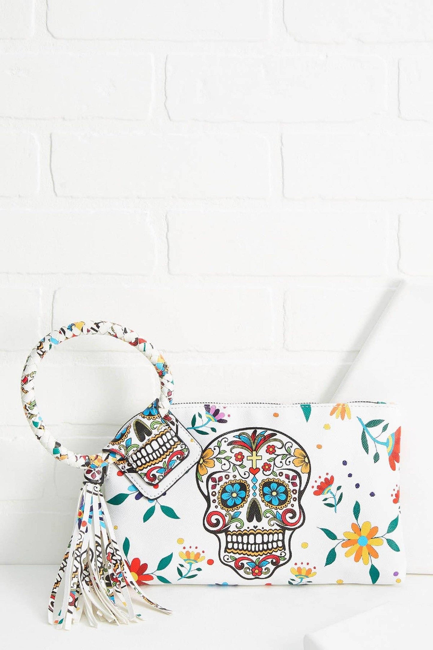 Gabriela Sugar Skull Day of the Dead Tassel Wristlet