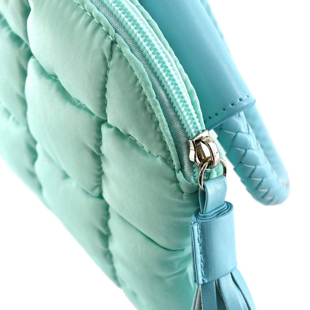 QP204 Quilted Puffer Wristlet/Clutch With Tassel