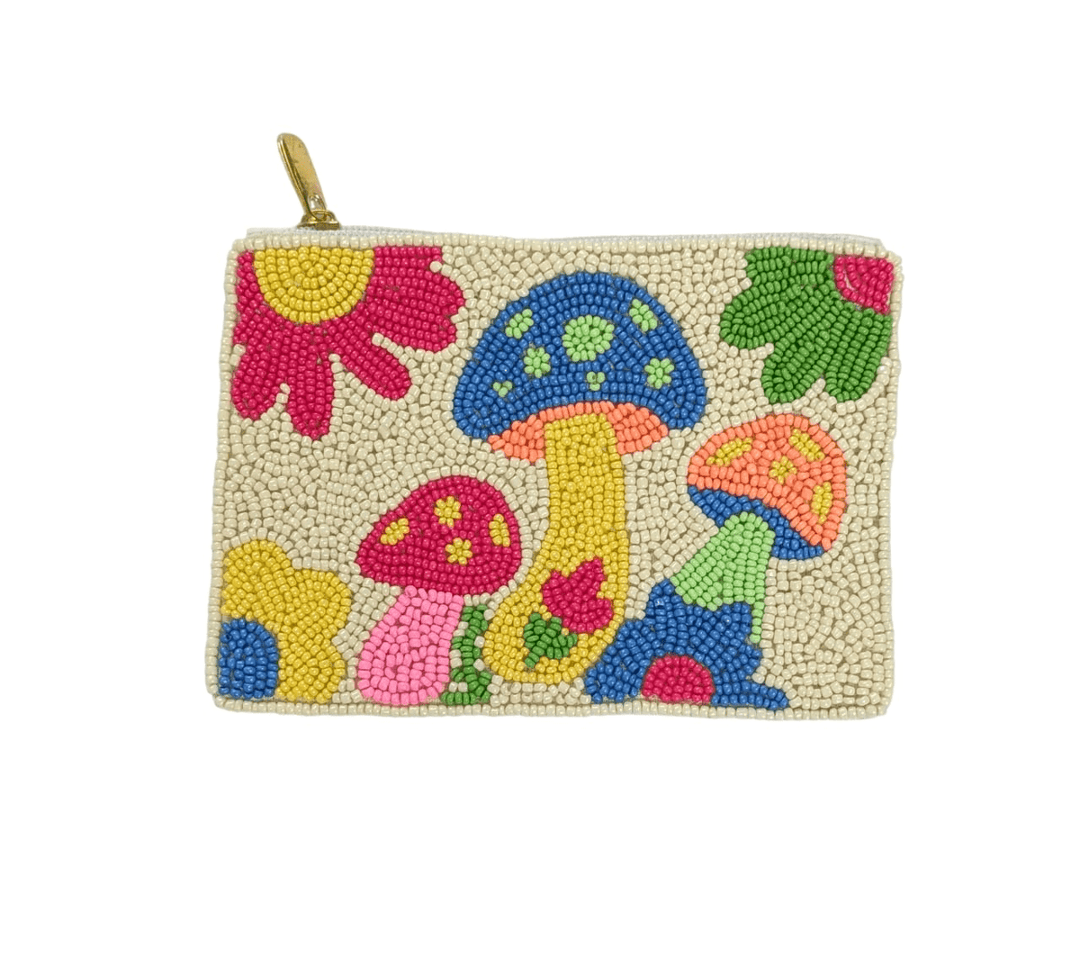 Ladies Mushroom Pack Fully Beaded Coin Purse