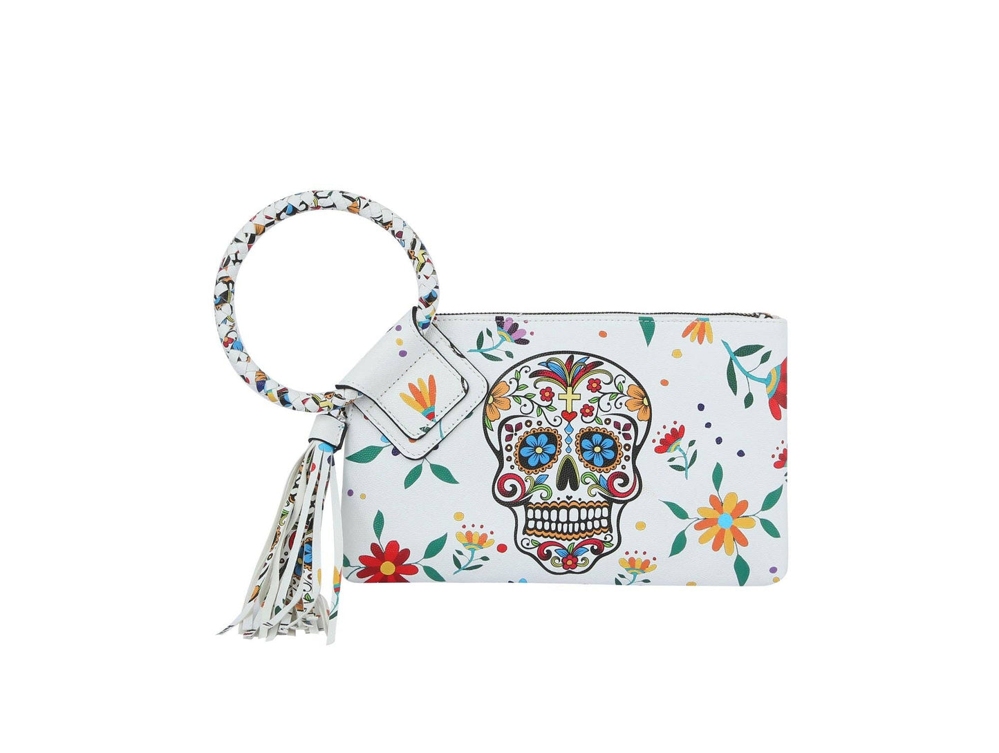 Gabriela Sugar Skull Day of the Dead Tassel Wristlet