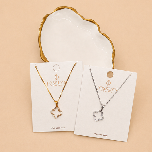 18K STAINLESS STEEL TARNISH FREE CLOVER NECKLACE | 40NK9680