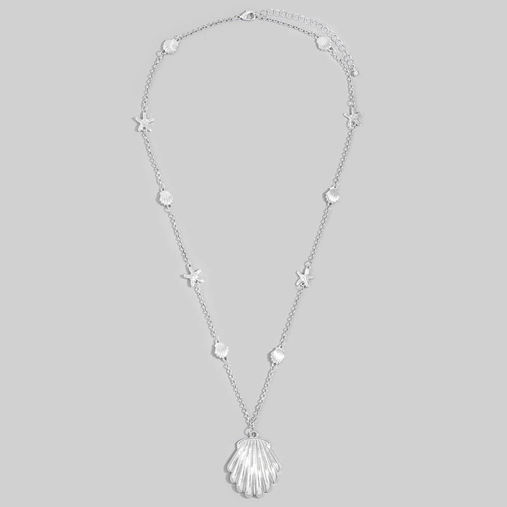 Shell And Starfish Station Chain Necklace
