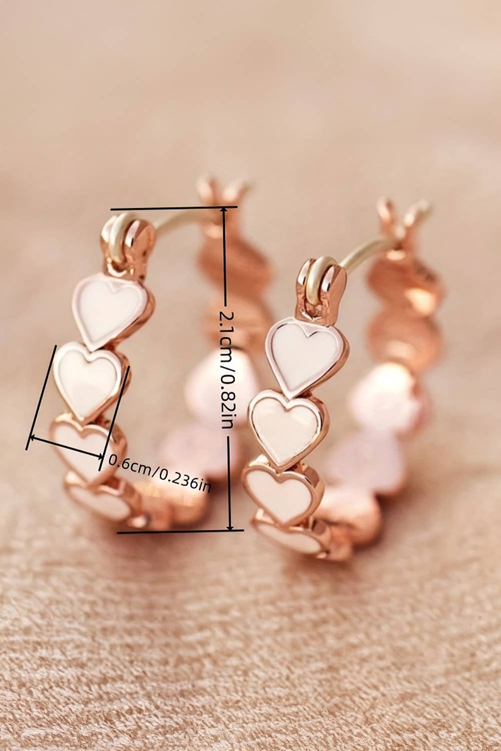 Heart Shape Plated Alloy Small Hook Earrings