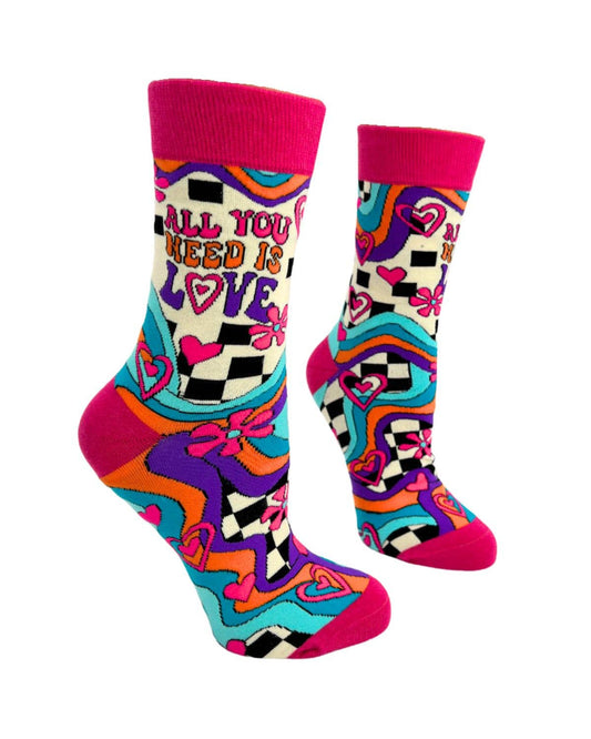 All You Need Is Love Women's Novelty Crew Socks