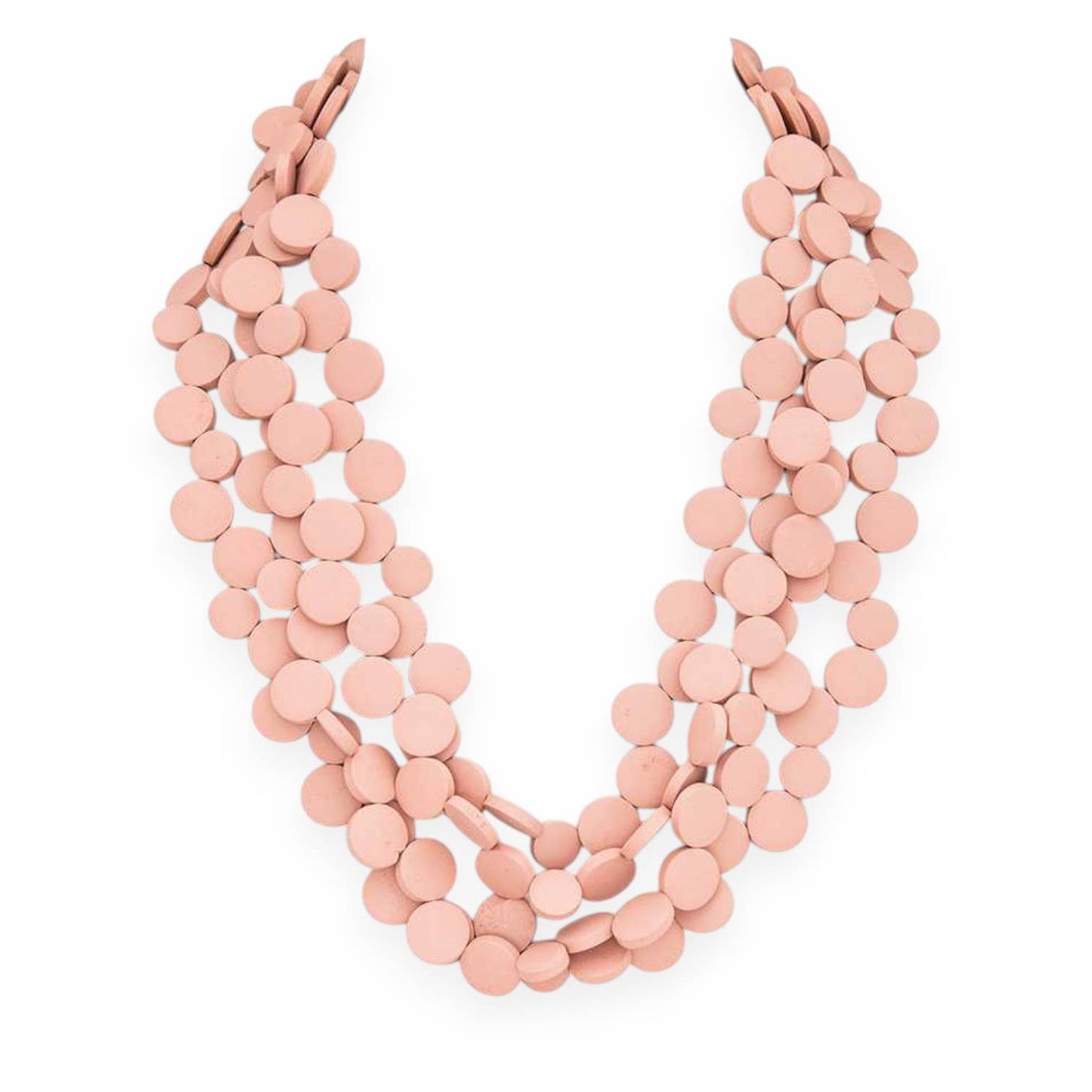 Wooden Disk Statement Layer Necklace