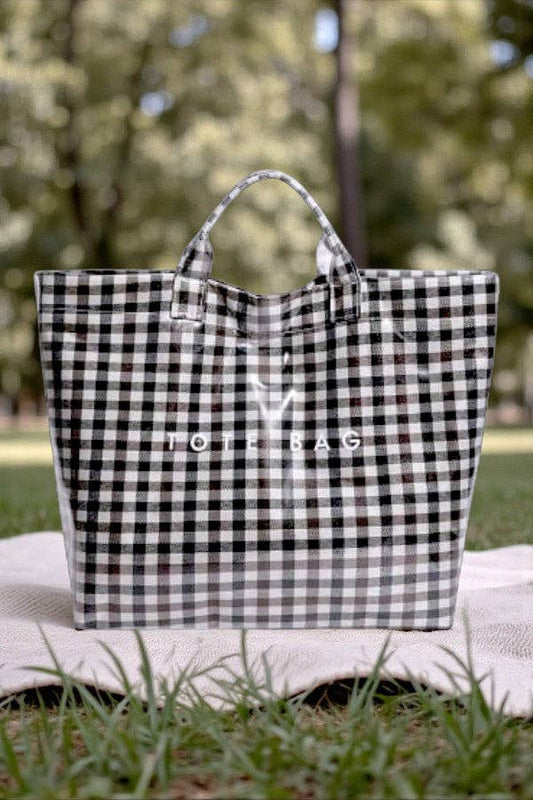 Black Gingham TOTE BAG
