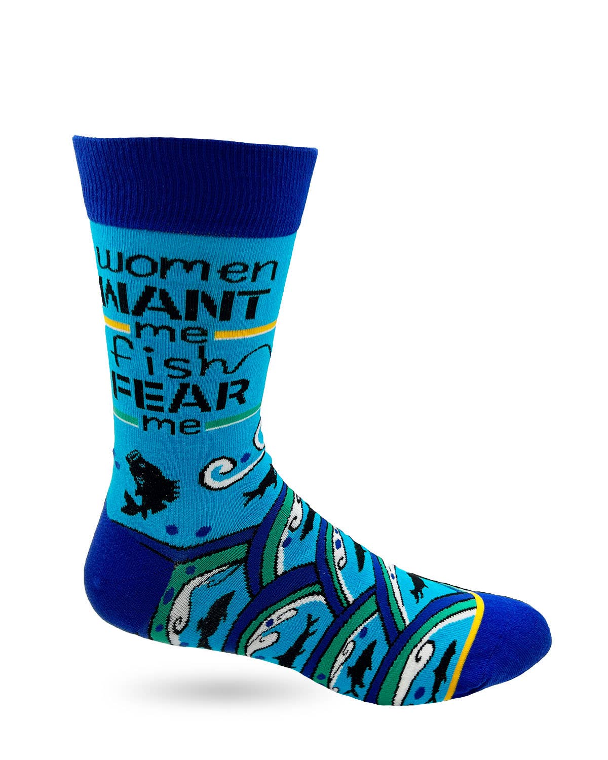Women Want Me Fish Fear Me Men's Novelty Crew Socks