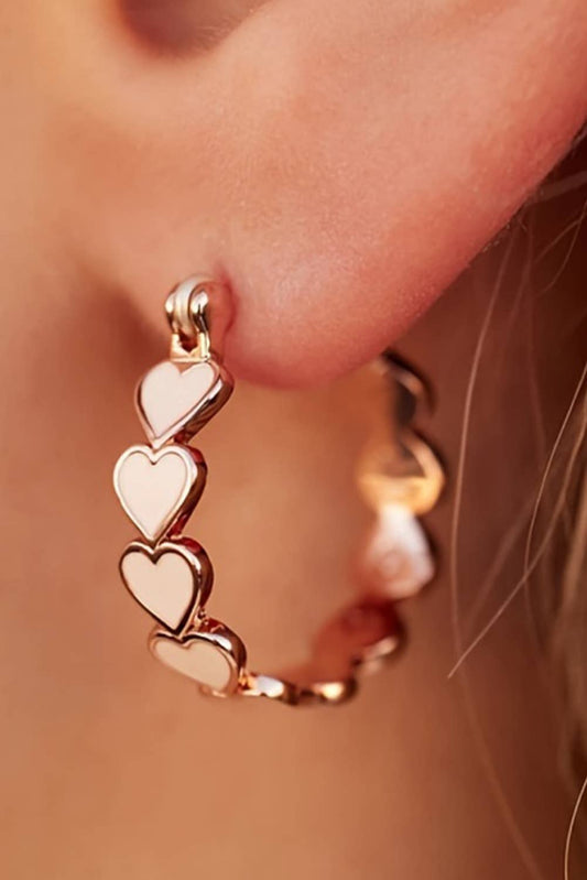 Heart Shape Plated Alloy Small Hook Earrings