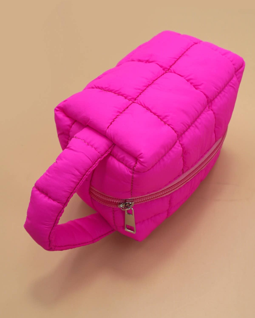 Quilted Puffy Cosmetic Pouch Clutch Bag