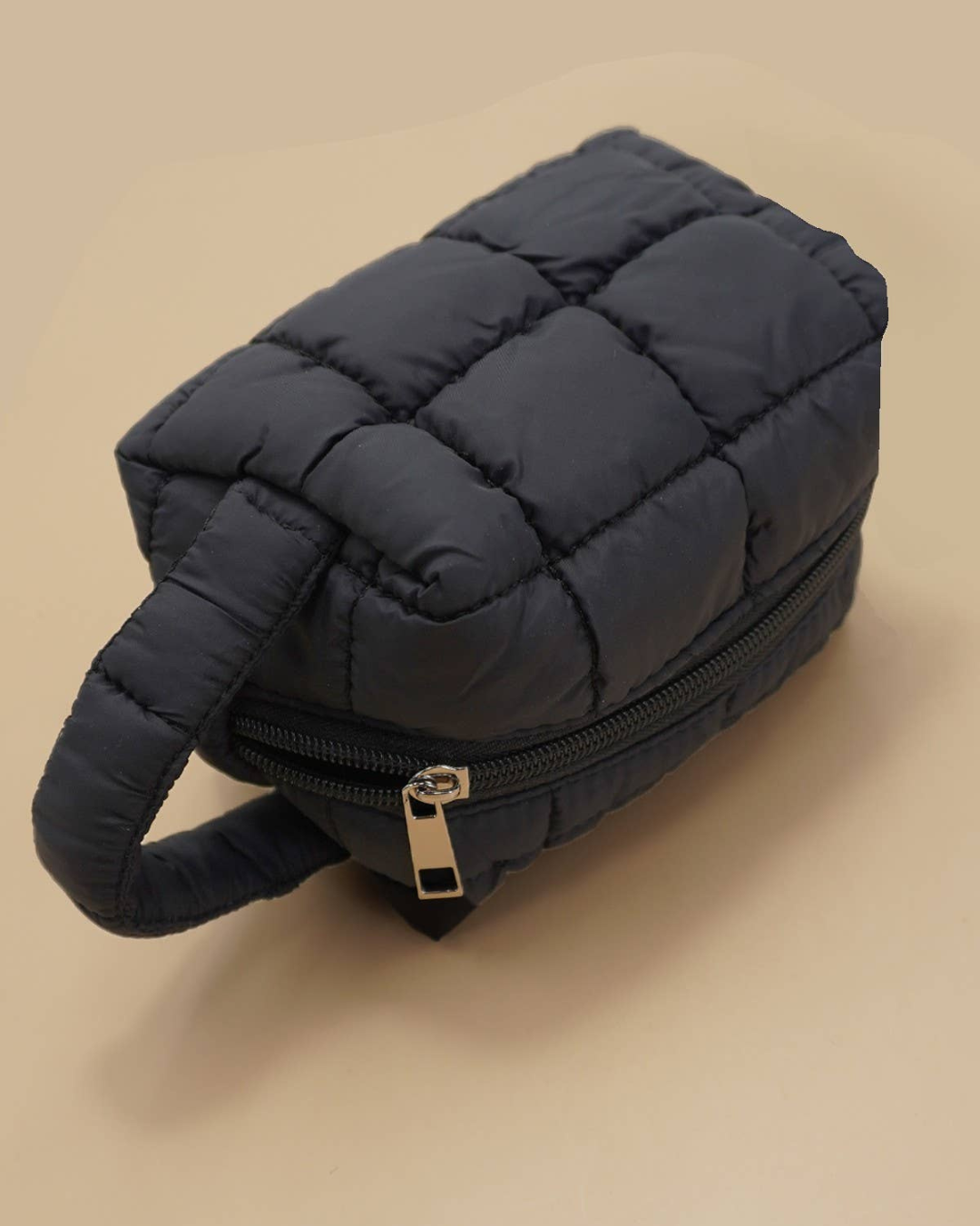 Quilted Puffy Cosmetic Pouch Clutch Bag