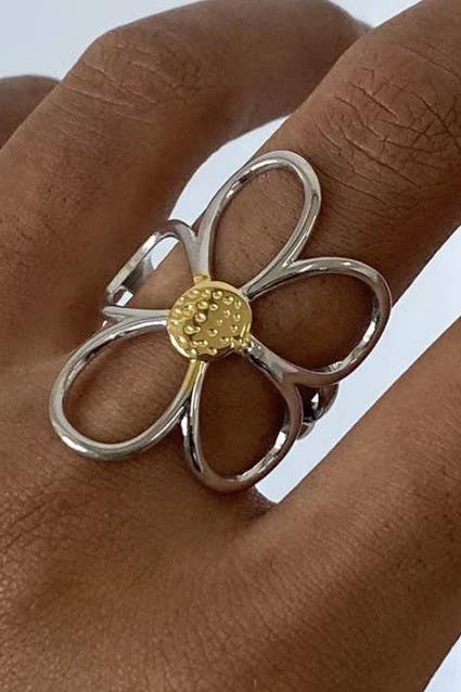 18K STAINLESS STEEL TARNISH FREE FLOWER RINGS | 40R123