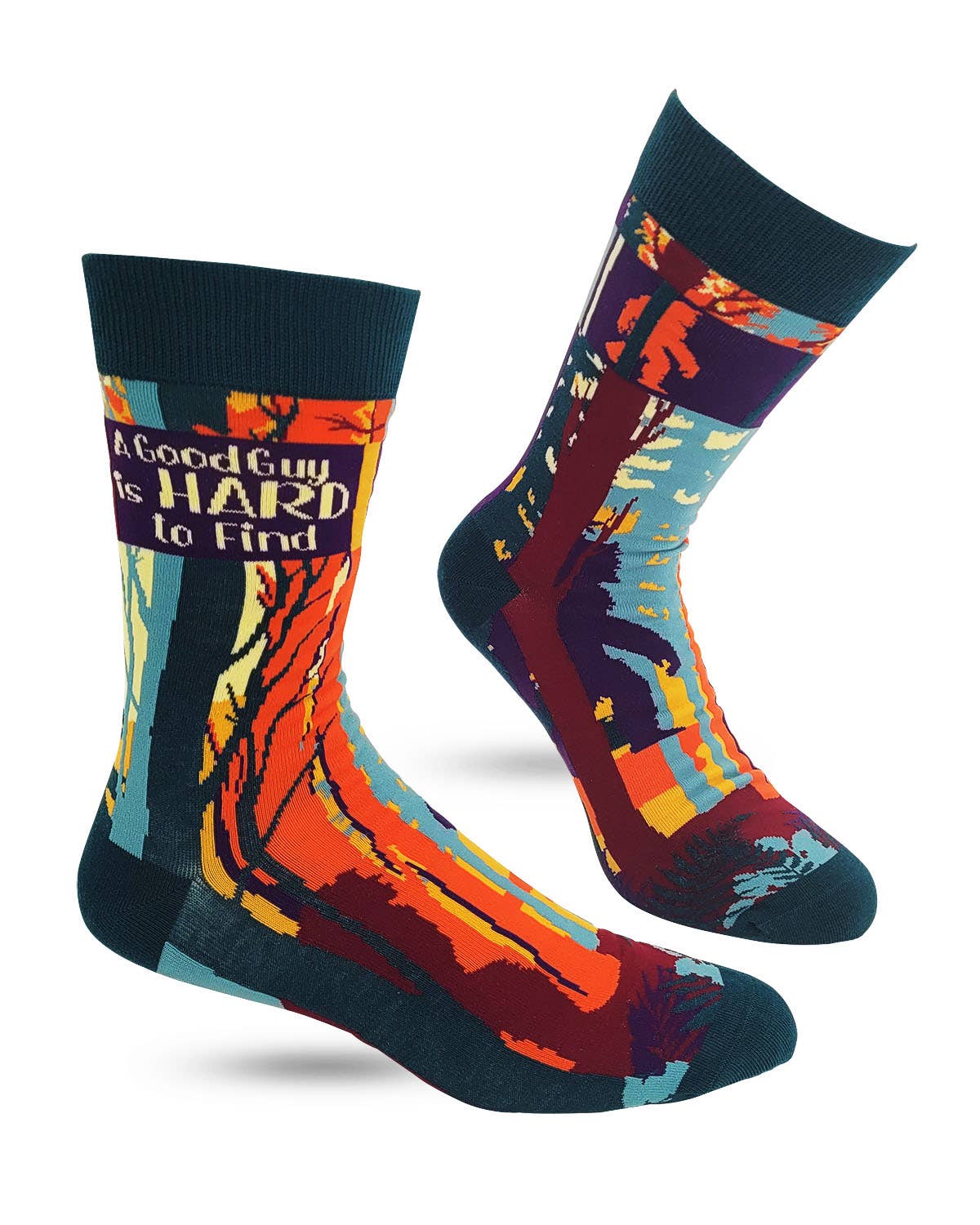 A Good Guy is Hard to Find Men's Novelty Bigfoot Crew Socks