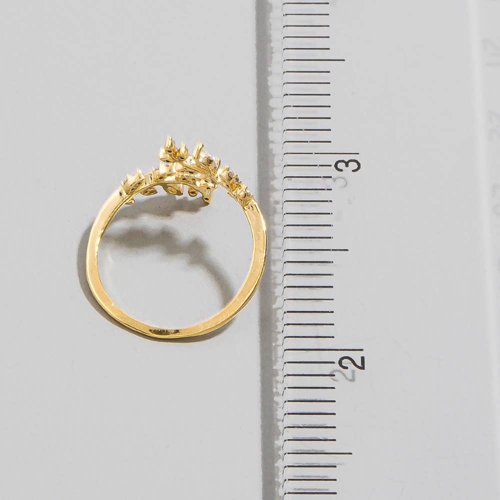 Jeweled Cz Vine Wrap Ring