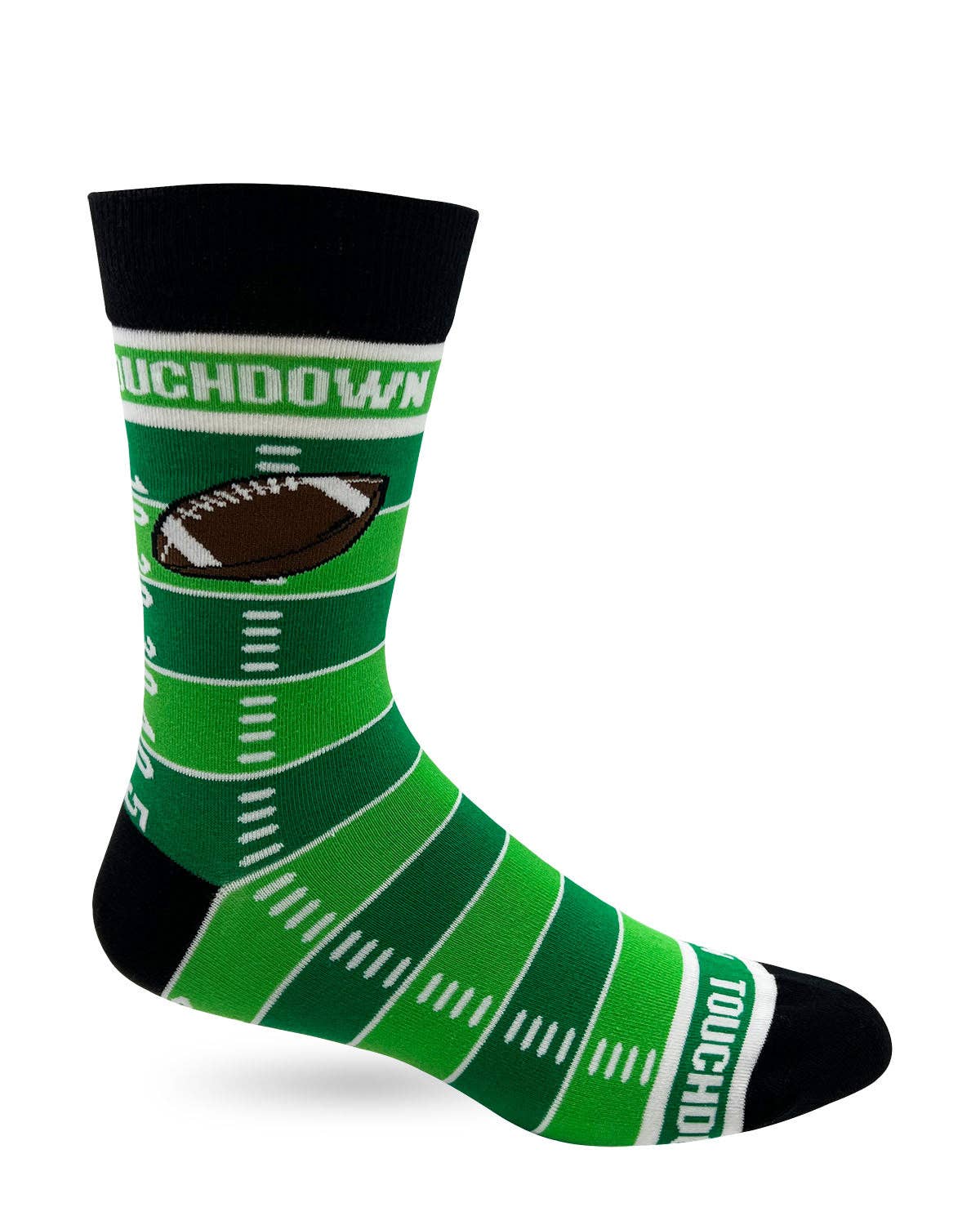 Touchdown Men's Novelty Crew Socks Featuring American Football Field
