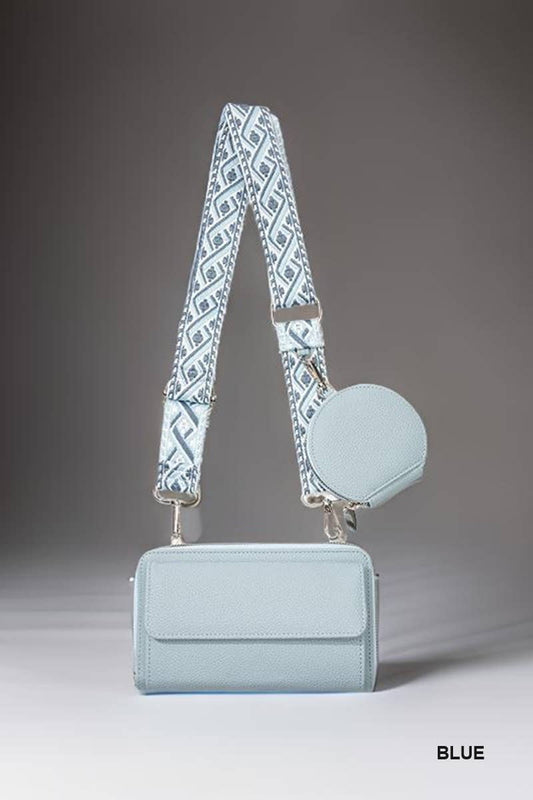 '..._ Vegan Leather Woven Weaved Crossbody Shoulder Bag