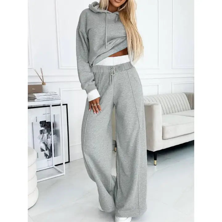 Hooded Sweatshirt Sports Pants Set