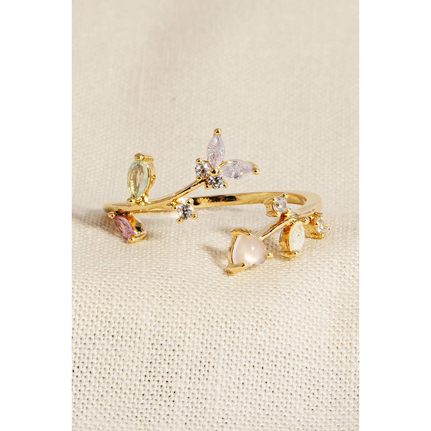 Open Leaf Twist Butterfly Ring