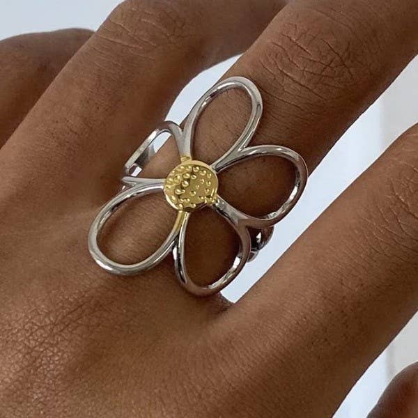 18K STAINLESS STEEL TARNISH FREE FLOWER RINGS | 40R123