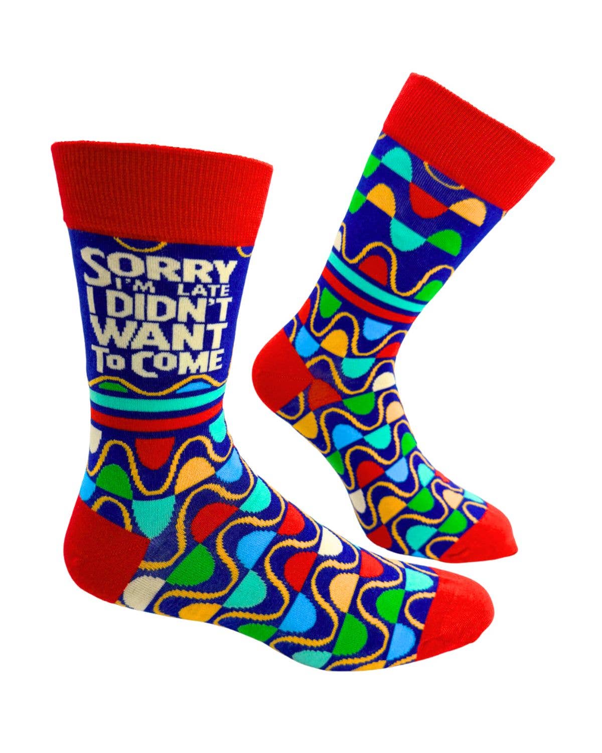Sorry I'm Late but I Didn't Want to Come Men's Novelty Socks