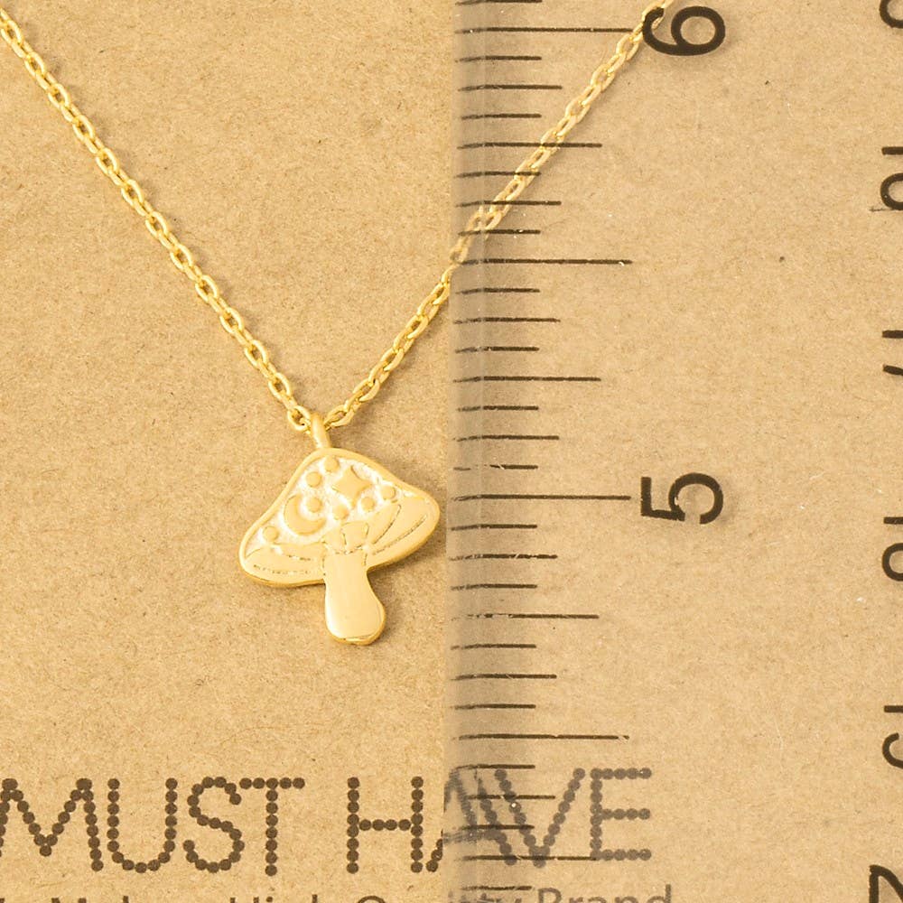 Gold Dipped Mushroom Pendant Necklace