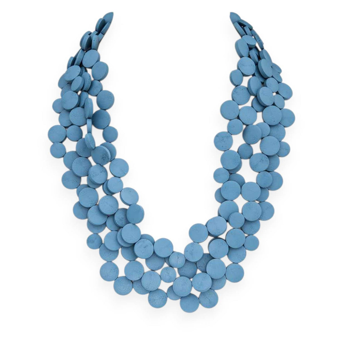 Wooden Disk Statement Layer Necklace