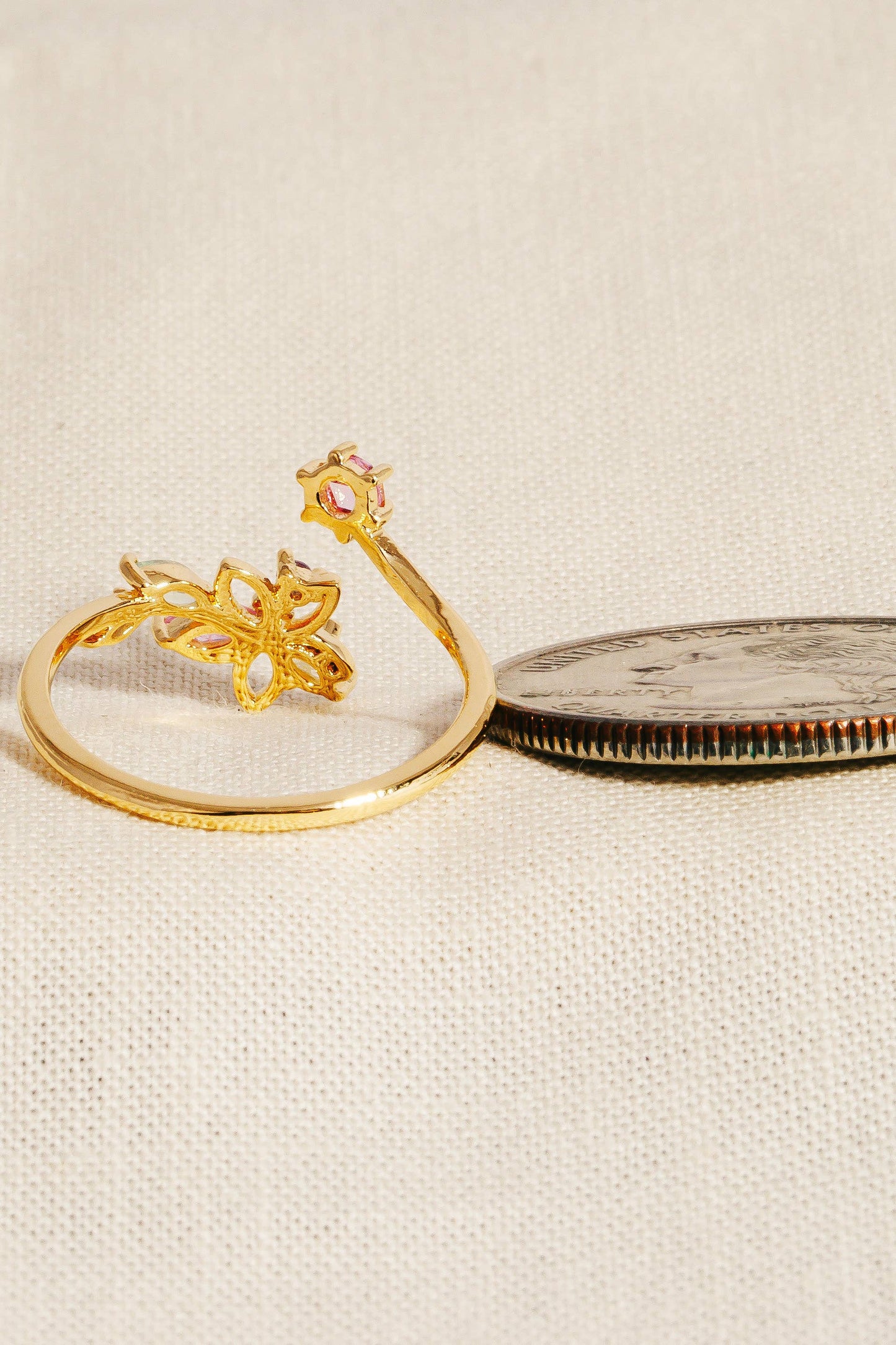 Floral Open Twist Ring