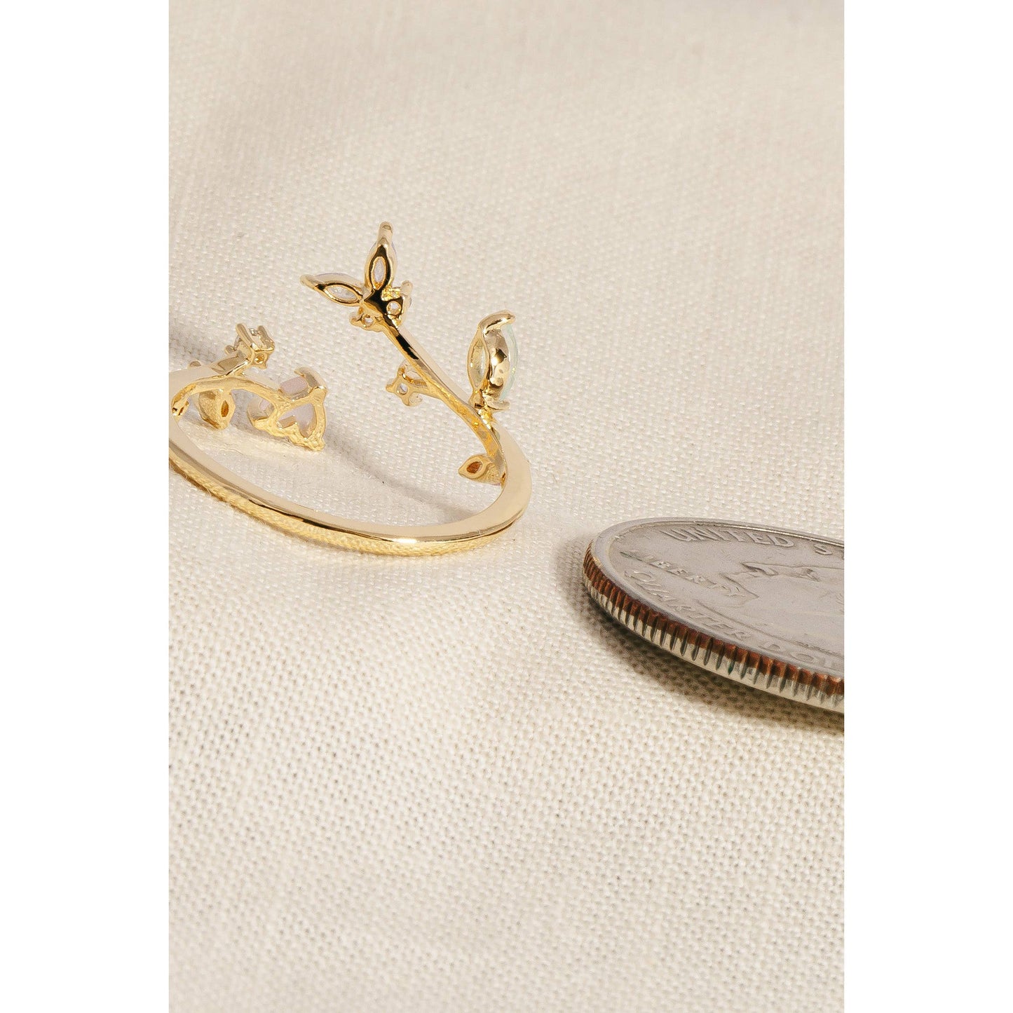 Open Leaf Twist Butterfly Ring