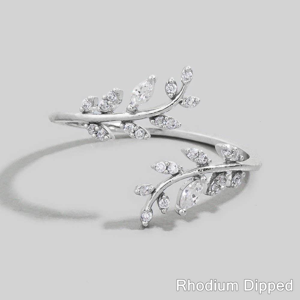 Jeweled Cz Vine Wrap Ring