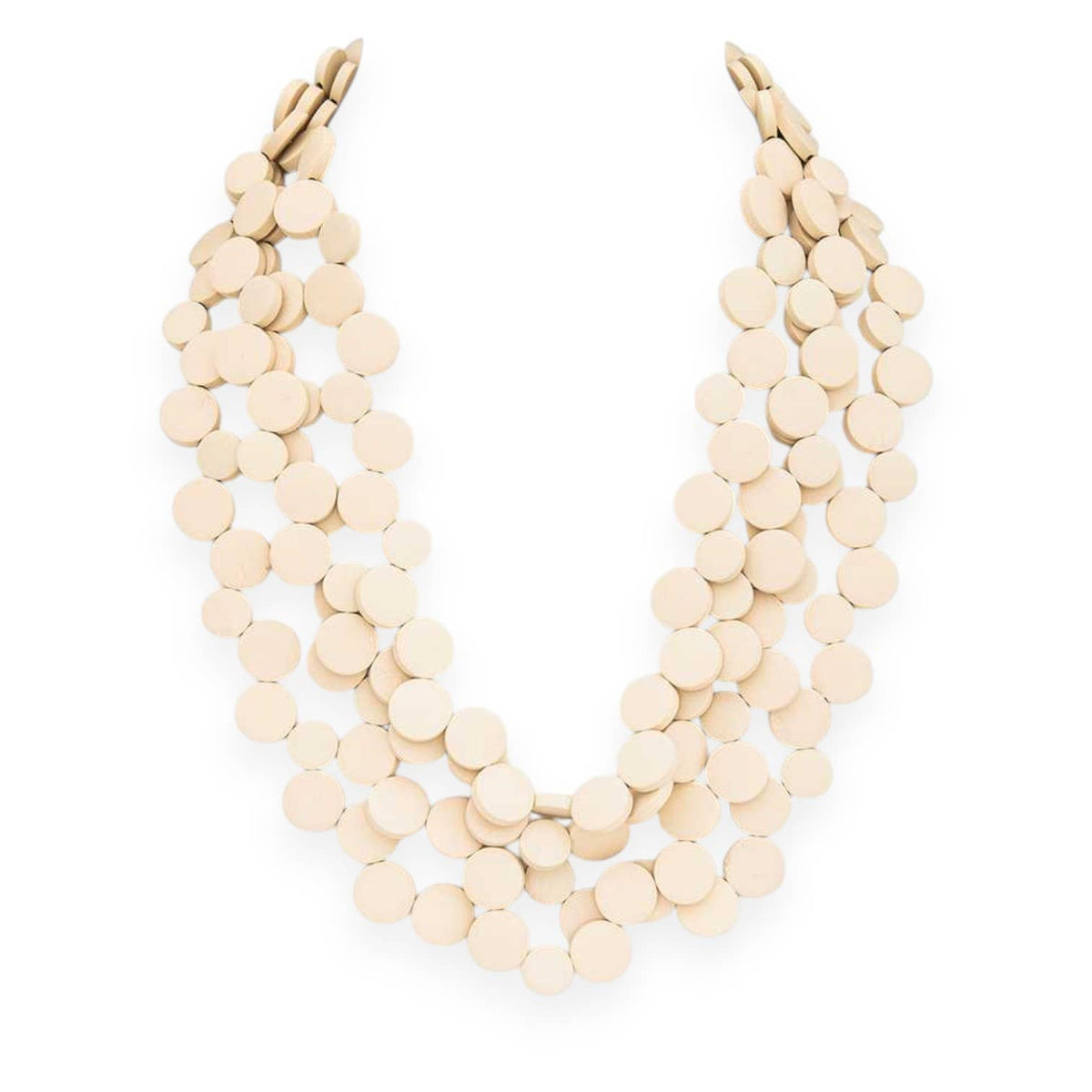 Wooden Disk Statement Layer Necklace