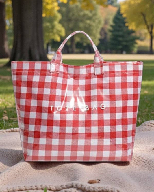 Red Gingham Tote Bag