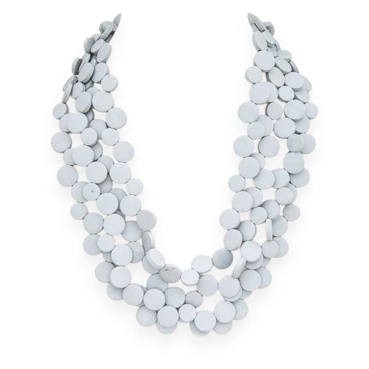 Wooden Disk Statement Layer Necklace