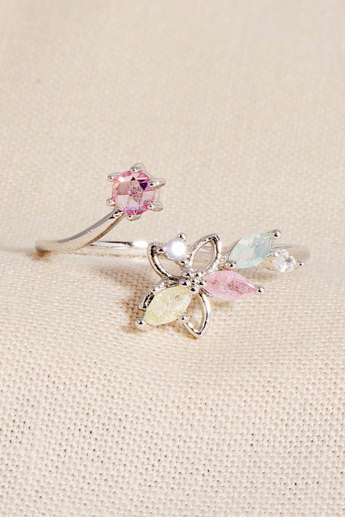 Floral Open Twist Ring