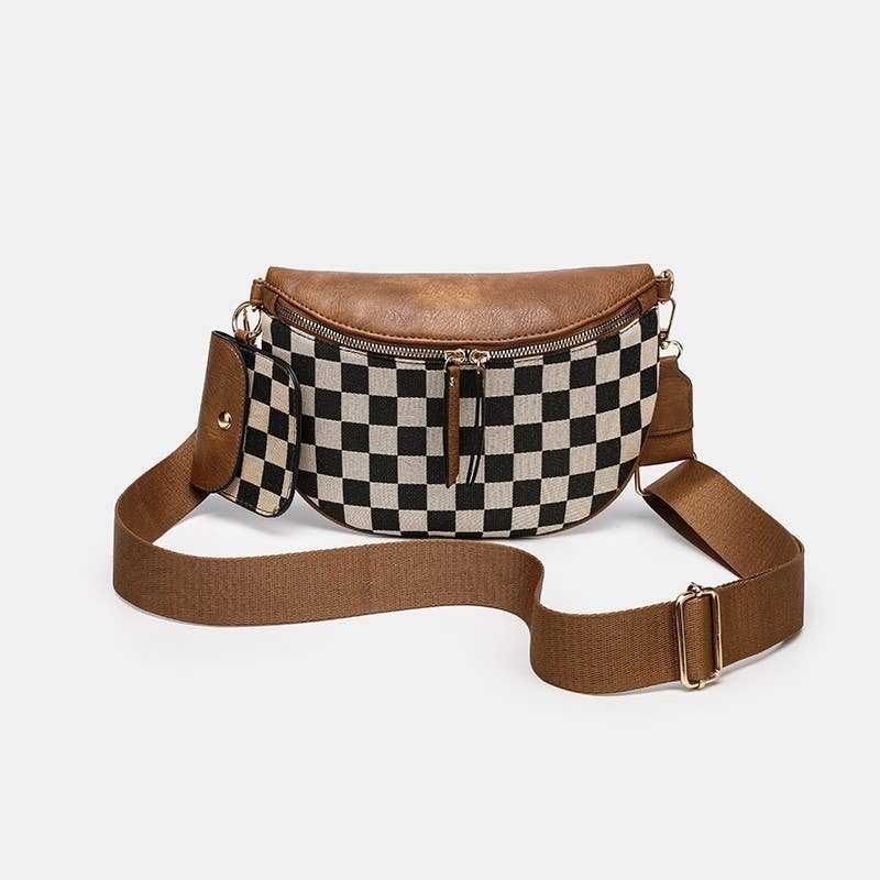 CROSSBODY ZIPPER REMOVAL STRAP SLING BUM BAG | 40P604