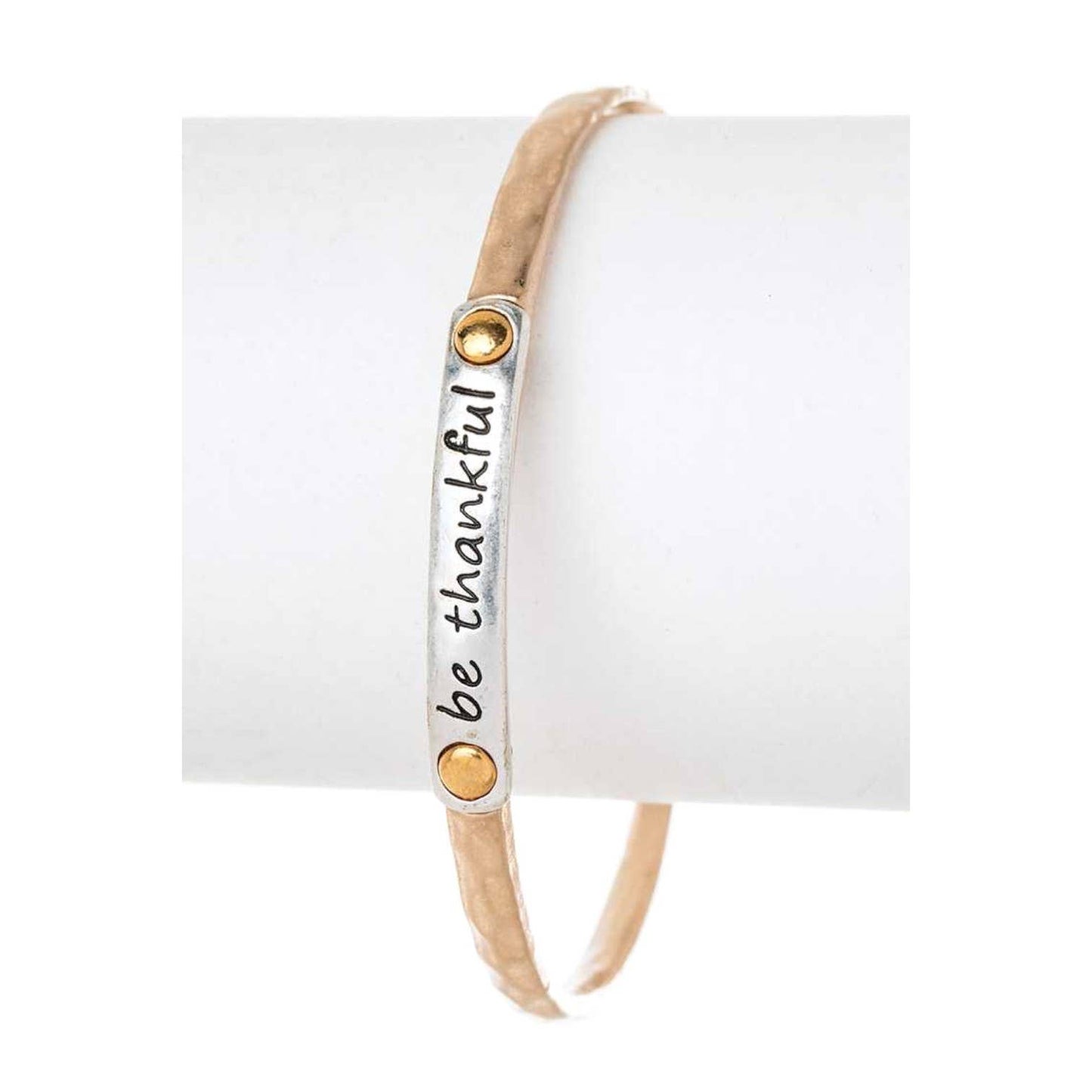 Be Thankful Engraved Message Bangle