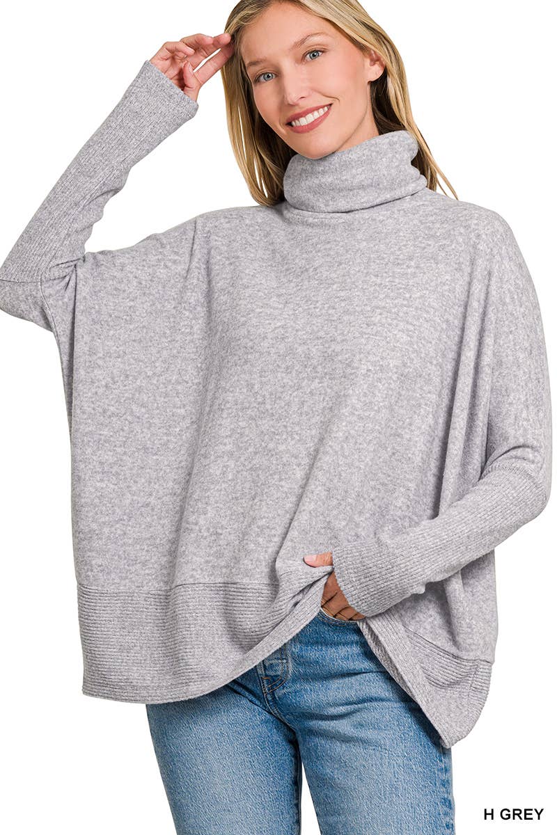 ",..._ Brushed Melange Hacci Turtleneck Sweater
