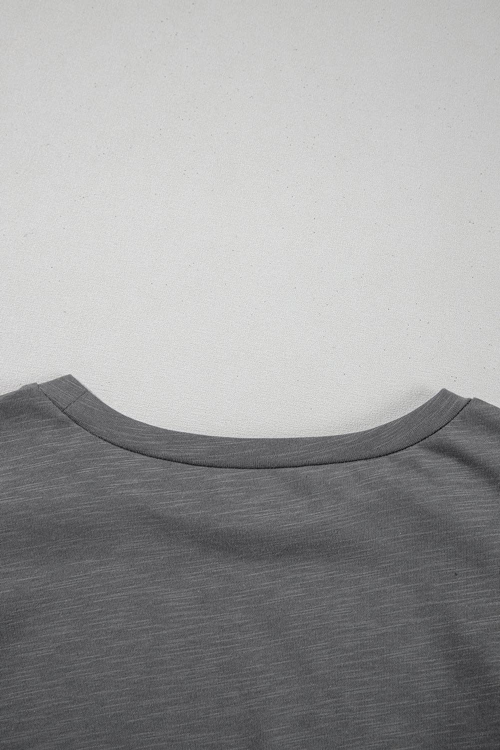 Dark Grey Ruffle Sleeve Casual Tee Boutique Summer Top